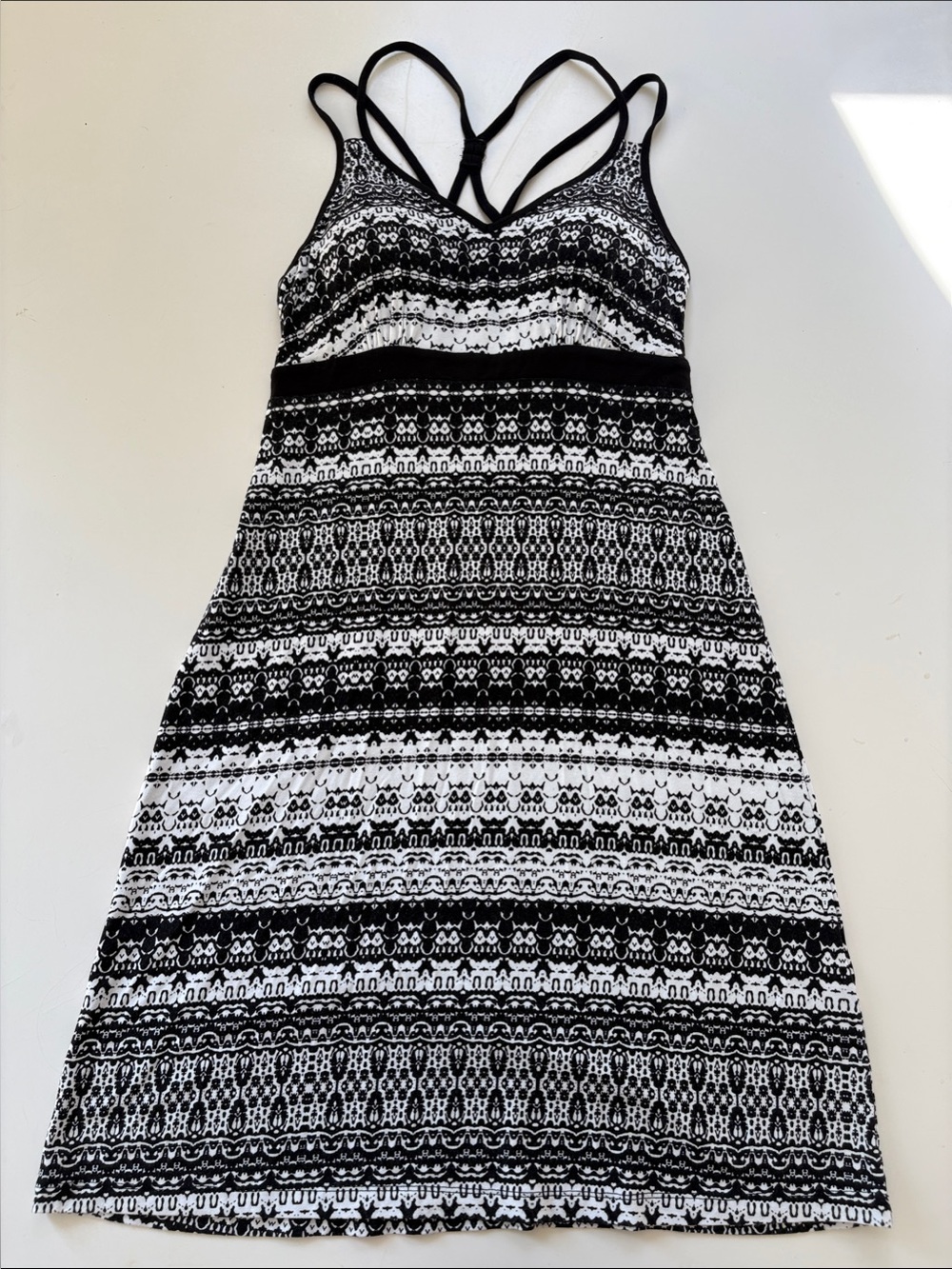 Dakini Black & White Athletic Sun Dress/Cover up